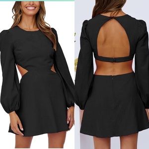 Brand new never worn long sleeve cutout A-line mini dress